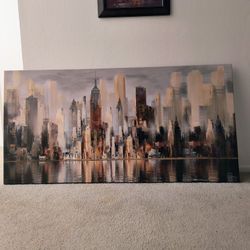 Large Abstract Canvas Print Of New York City