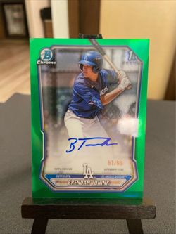 Brendan Tunink 2026 Bowman Chrome 1st Green Refractor Auto /99 Dodger