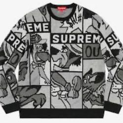 NWT Men's Supreme Cartoon Sweater Black Size Large SS20 Deadstock