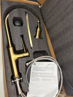 Lava Odoro Brushed Gold Kitchen Faucet with Pull Down Sprayer, Brass Kitchen Sink Faucet