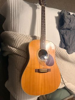 Acoustic Dreadnought Guitar Natural Wood