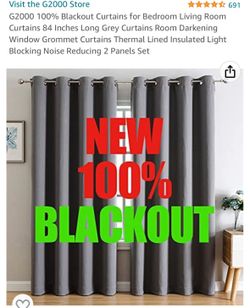 Curtains, 100% Blocking Bedroom Living Room