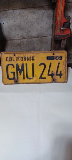 1956 California License Plate