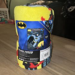 BATMAN PLUSH THROW BLANKET - DC Comics 46" x 60" SUPER SOFT BRAND NEW