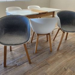 3 Grey/white Dining Chairs