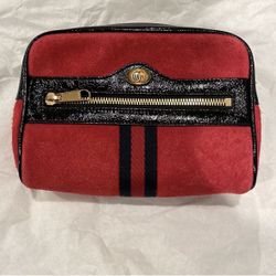 Brand New GUCCI Ophidia red Suede Web accent cross-body black leather