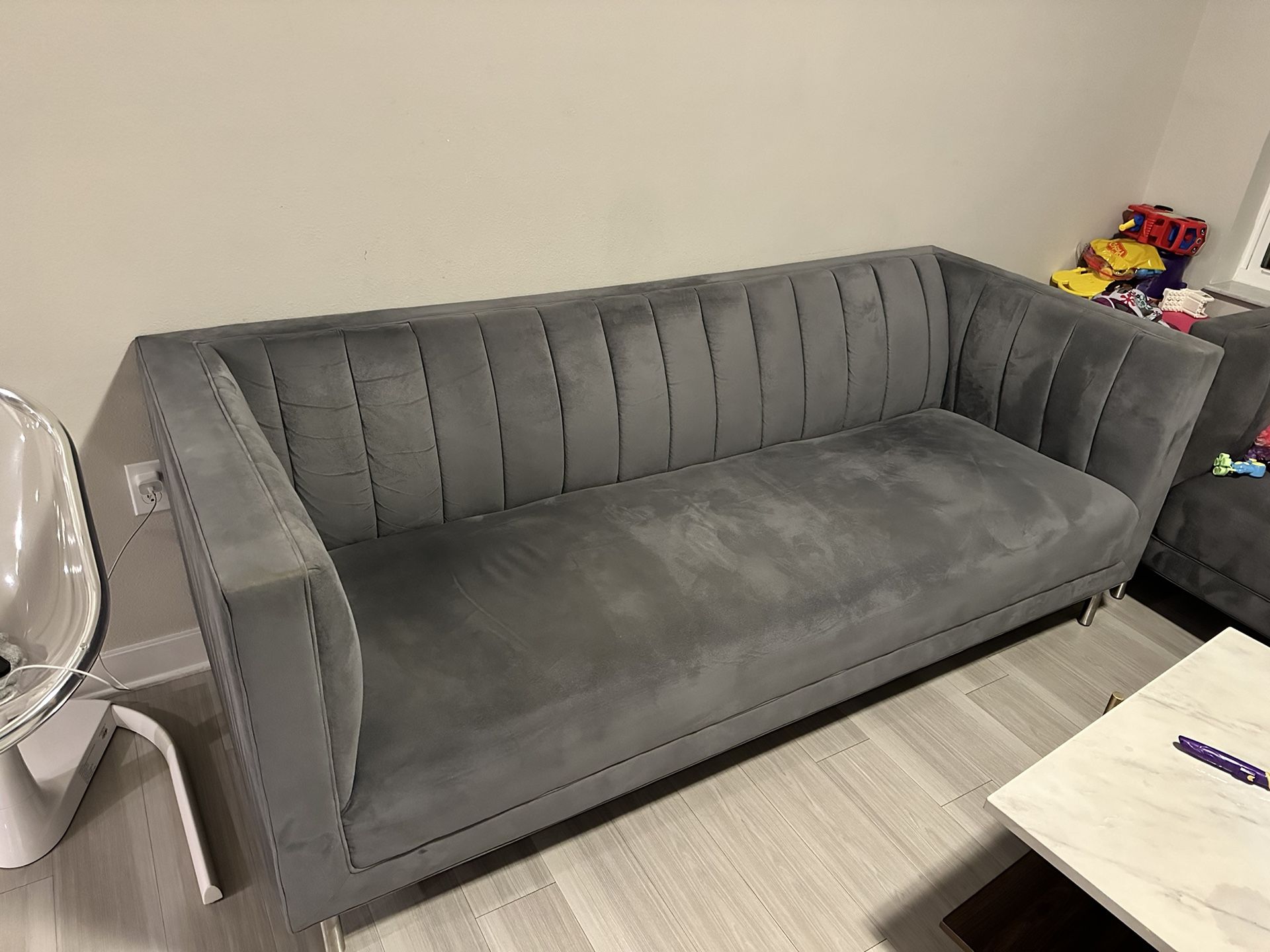 Suede Kane Couch & Loveseat