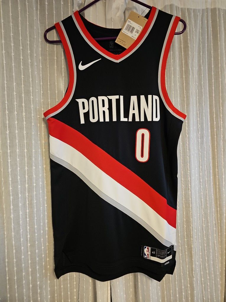 Portland Trail Blazers Authentic Stitched NBA Home Jersey Damian