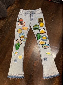 Stacked flare denim jeans 1 of 1