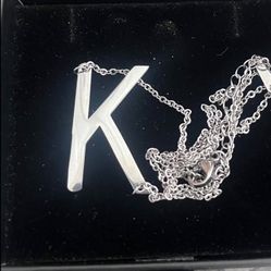Beautiful sterling Silver K Necklace
