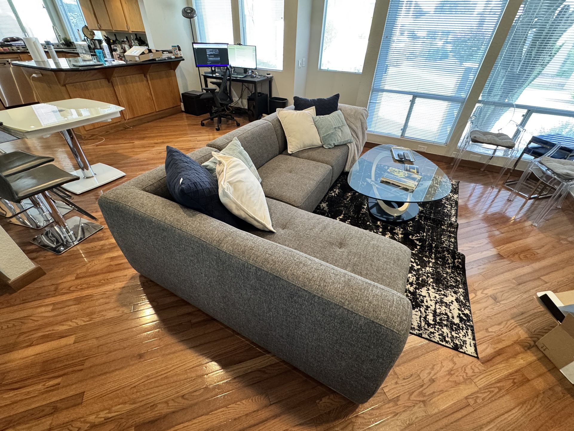 Grey L Sectional Couch
