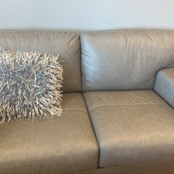 brand new grey leather couches 
