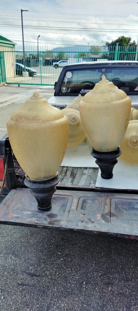 Vintage Street Lights (2 Complete) & 5 Acorn Globes