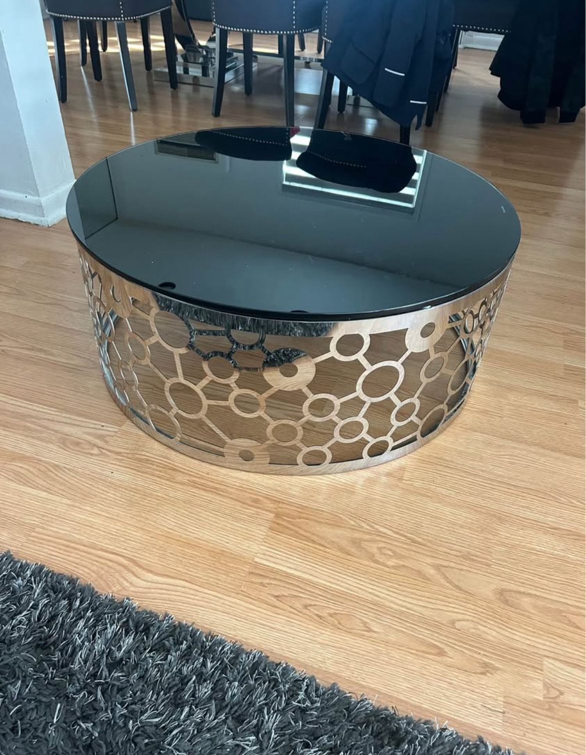 Black Glass Round Coffee Table
