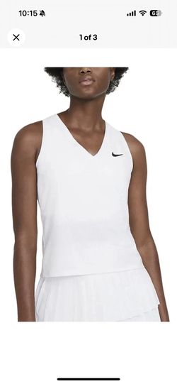 Nike Women's Dri-FIT Breathable Victory Tank Top Tennis, White, NWT! Size XS