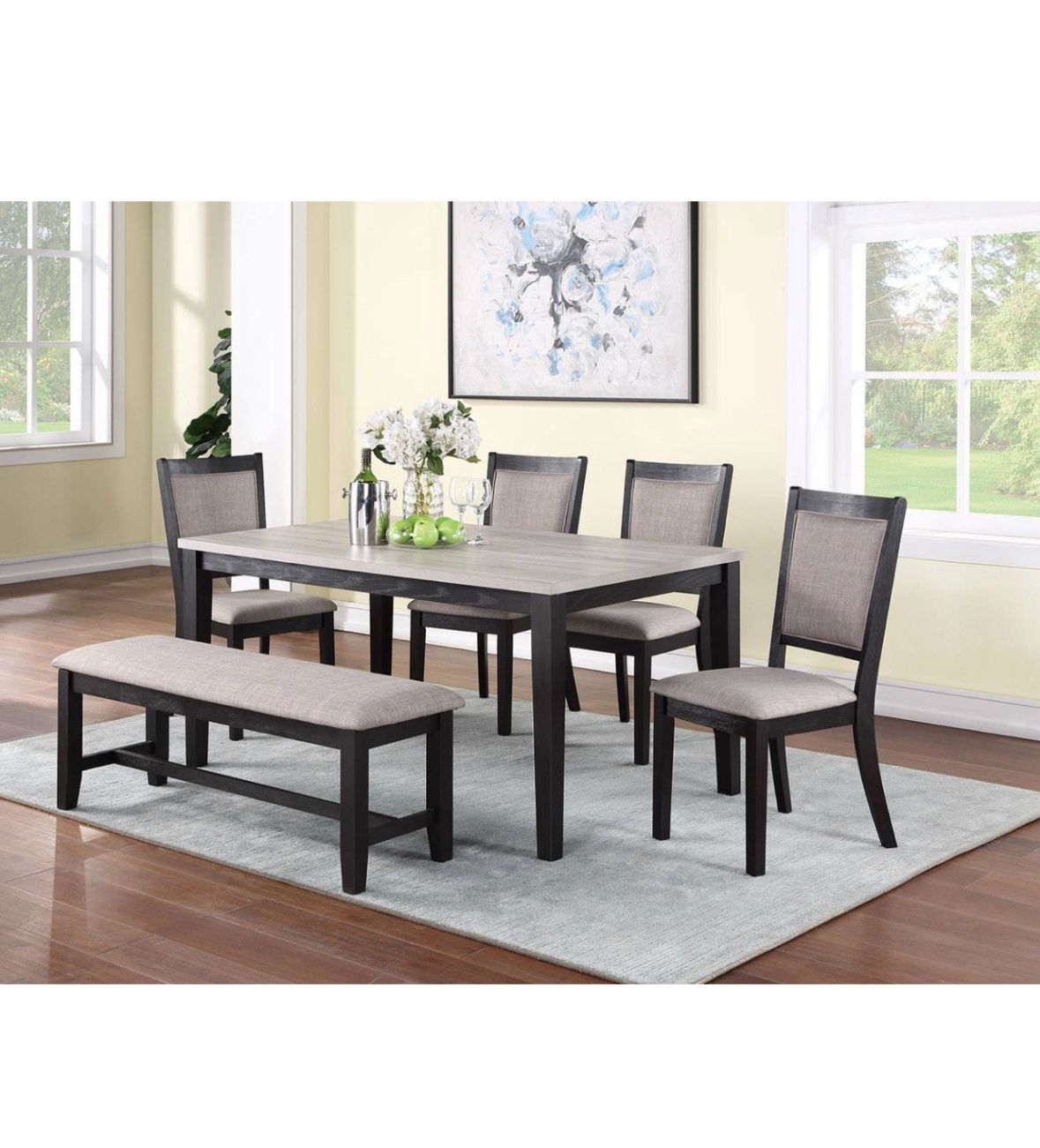 Dining Table Set 4 Chairs With Bench