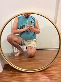 Gold Framed Circular Mirror