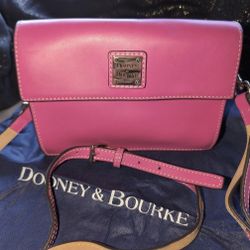 "Dooney & Bourke" Micro Hot Pink Leather  "Beacon Binocular, Cross-Body Bag"