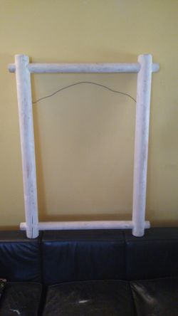 Rustic whitewashed mirror frame