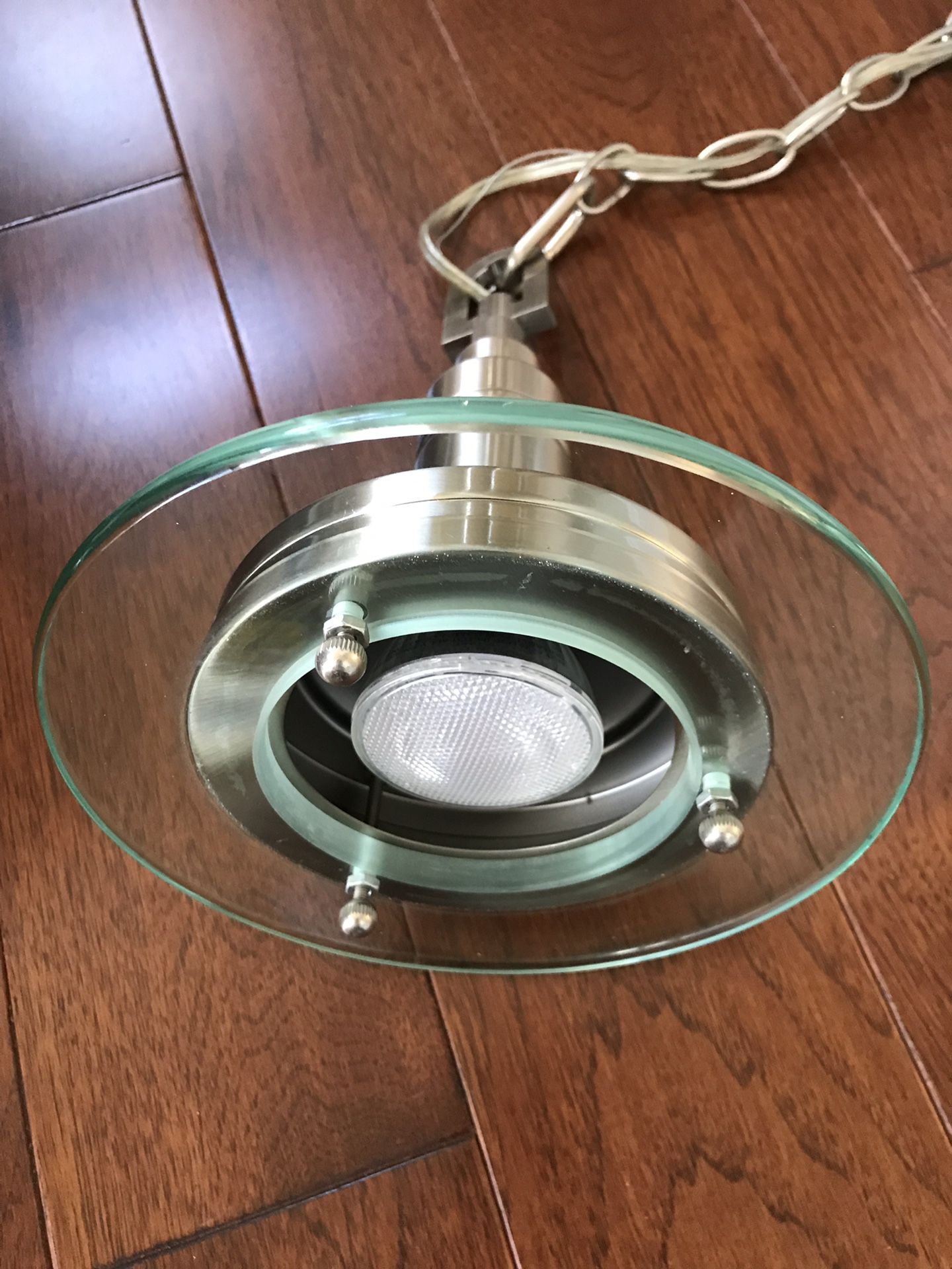 Pendant light - brushed nickel and glass