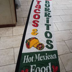 Mexican food tacos and burrito sign