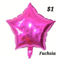 Star Foil Balloons. Fuchsia Balloons. Globos De Estrella 18 Inch Balloon. Rosado.