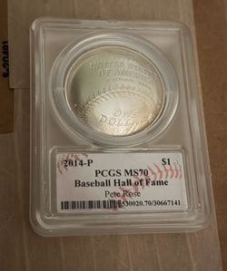 Pete Rose Signed Baseball Hall of Fame PCGS MS70 Coin