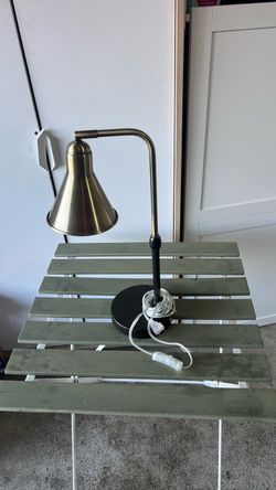 Brass and Black Metal Desk Lamp