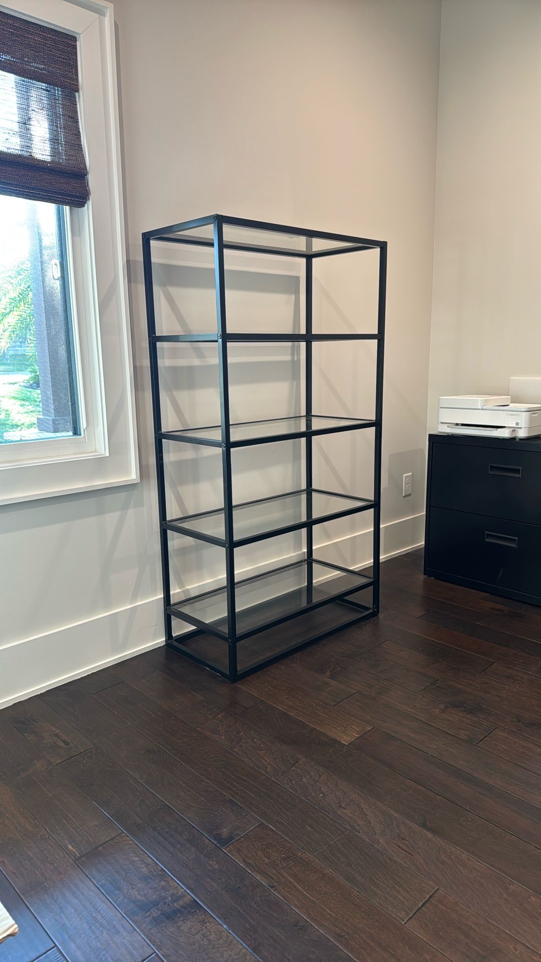 5 Tier Glass & Steel Shelving Unit
