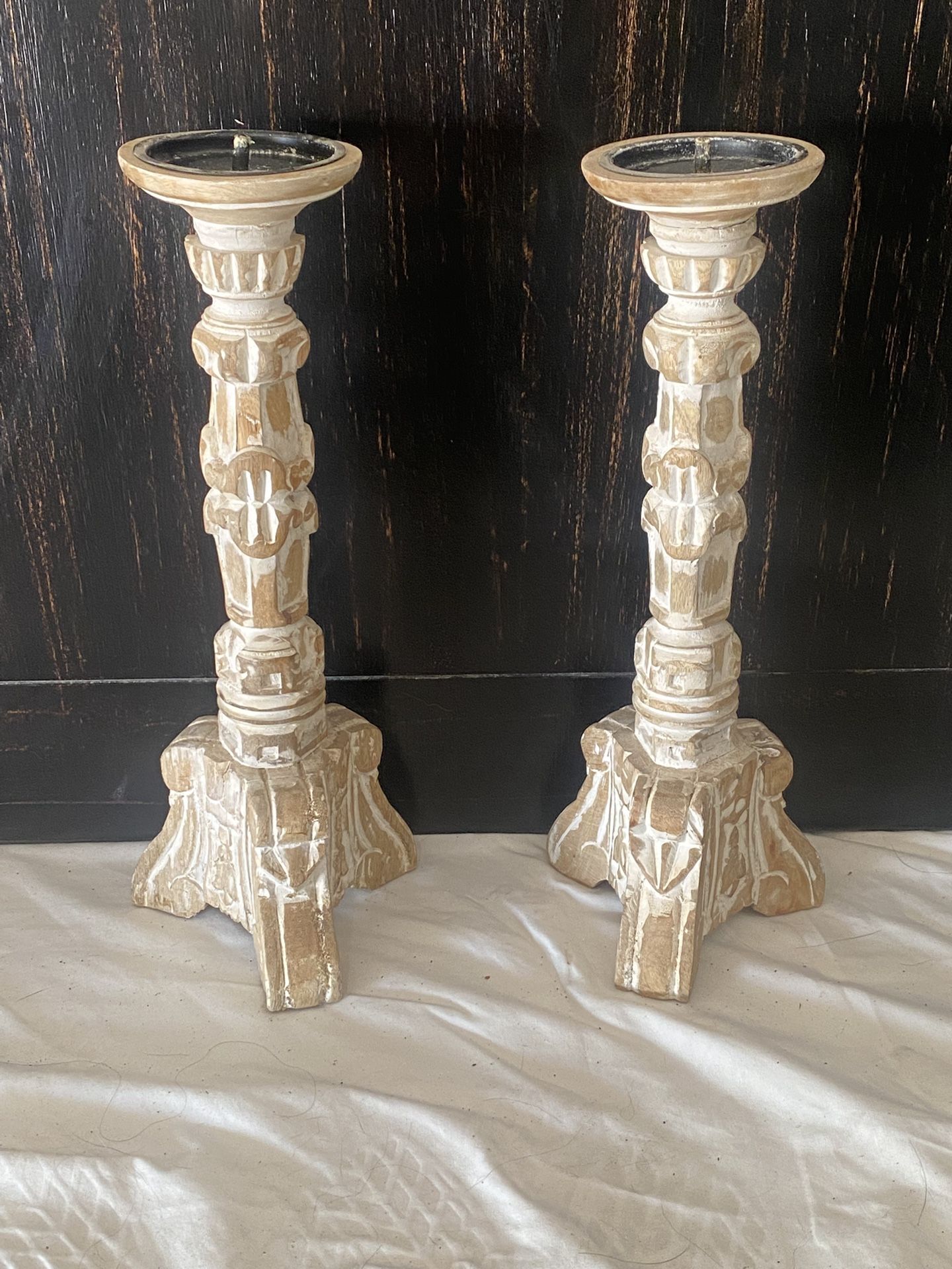 15” Pillar Candle Sticks (Country /Farmhouse / Antique)