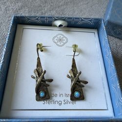 Sterling silver dragonfly earrings made in Israel