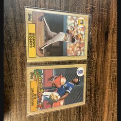 1987 Topps Bo Jackson & Barry Bonds Rookie Baseball Cards 