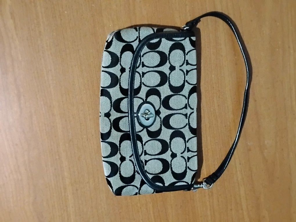Coach Handbag Gray And Black