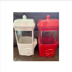 Glass & Ceramic Popcorn Or Candy Canisters 