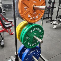 🔵🟡🟢🟠⚪️ COMPLETE COLOR BUMPER PLATES WEIGHT SET ( BRAND NEW IN THE BOX)