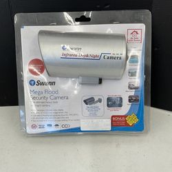 NEW OLD STOCK Swann Mega Flood Infrared Day/Night Analog Security Camera – Sealed with mounts — 3 of each