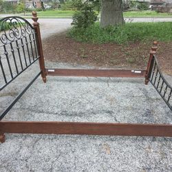 wood and metal bed frame