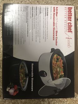 Better Chef 3.7 Quart Slow Cooker with Removable StoneWare