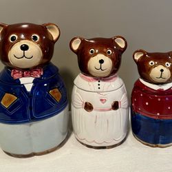 Teddy Bear Family Canister Set