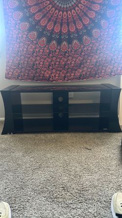 Glass tv stand
