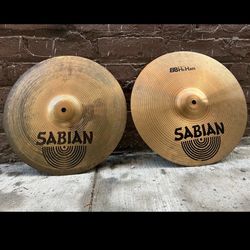 14” SABIAN HI HAT PAIR TOP & BOTTOM USED