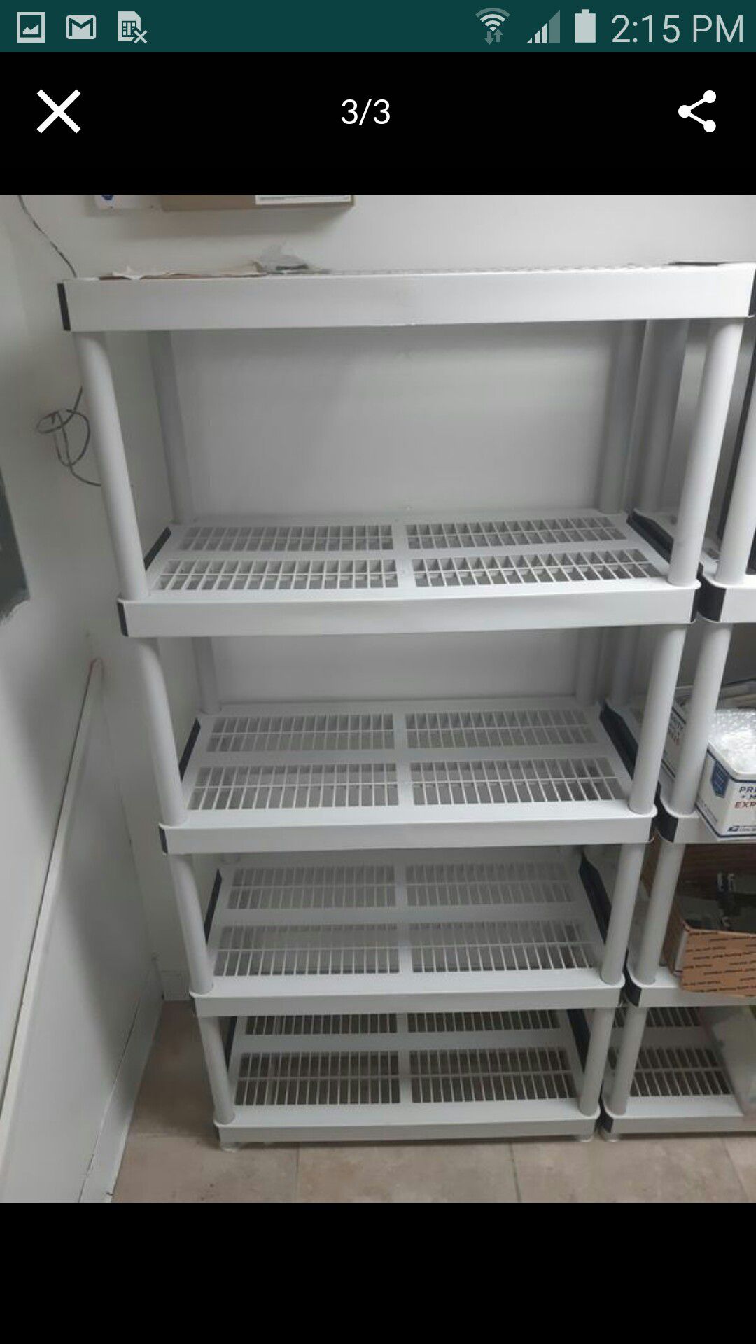 Plastic and metallic shelves - 5 level
