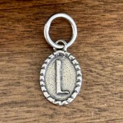 Waxing Poetic Sterling Silver Initial Jewelry Charm, Letter “L”