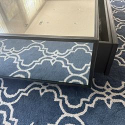 Mirrored Coffee Table With drawer By restoration hardware