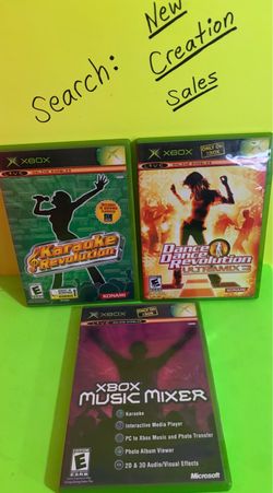 $10ea Like-NEW DISC Original Xbox Games Karaoke Revolution Dance Dance Revolution Ultramix 3 Xbox Music Mixer Microsoft Console Karaoke Music Rhythm G