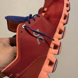 ON Cloud X Running Shoes Womens 11  Mens 9.5 Red /Flash Blue Athletic Gym