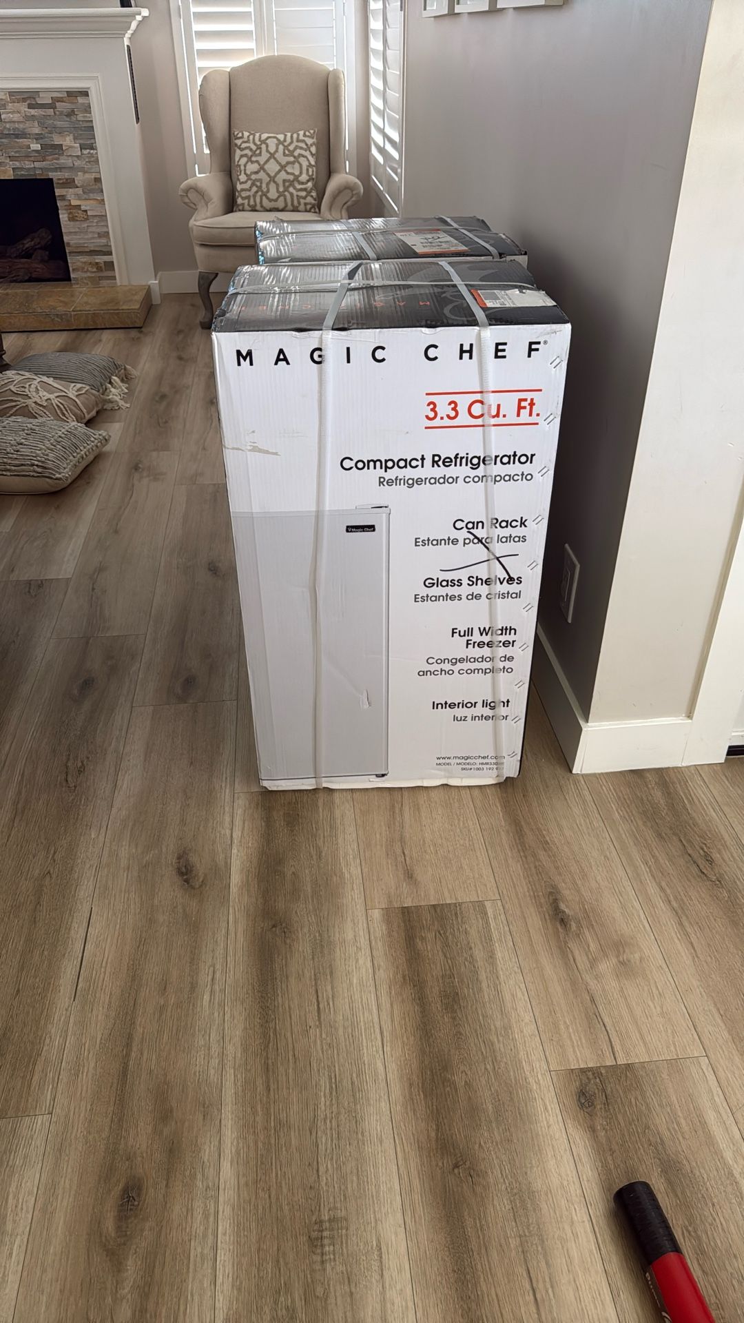 New Fridge 3.3 Cu Ft. White Magic Chef