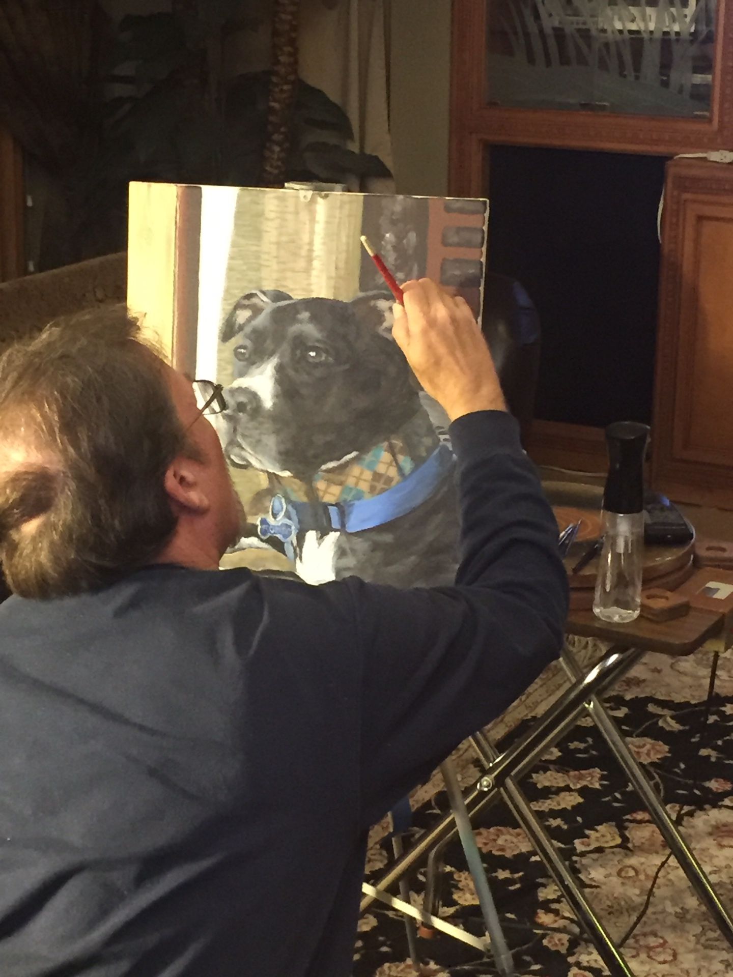 Custom paintings. Bully breed pit bull Romeo