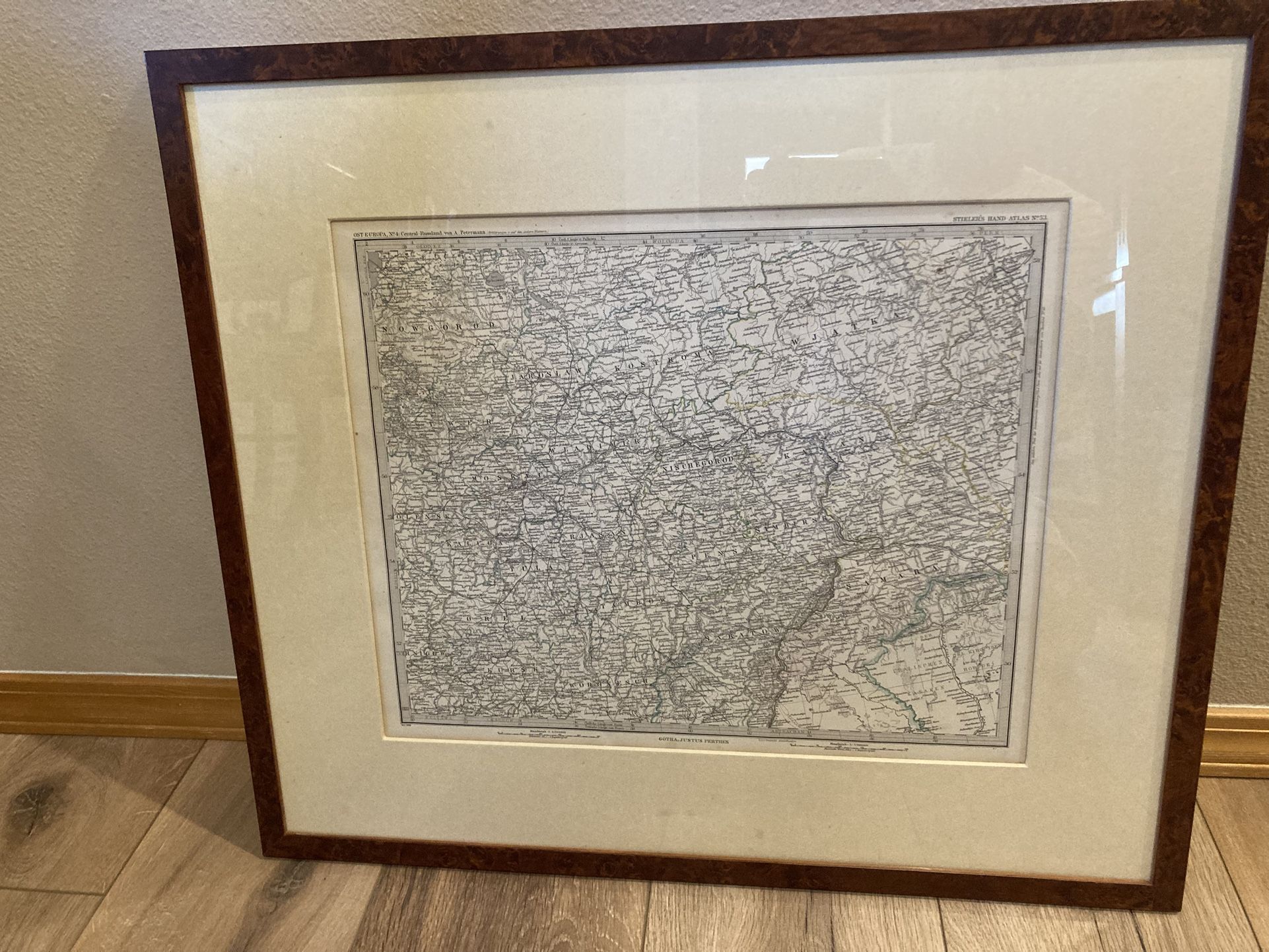 Antique Stieler's Hand-Atlas No. 53. Ost-Europe No4 Central Russland. Von A. Petermann - Map