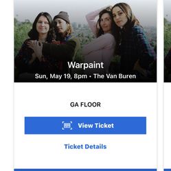 Warpaint Concert At The Van Buren May 19th At 8:00pm